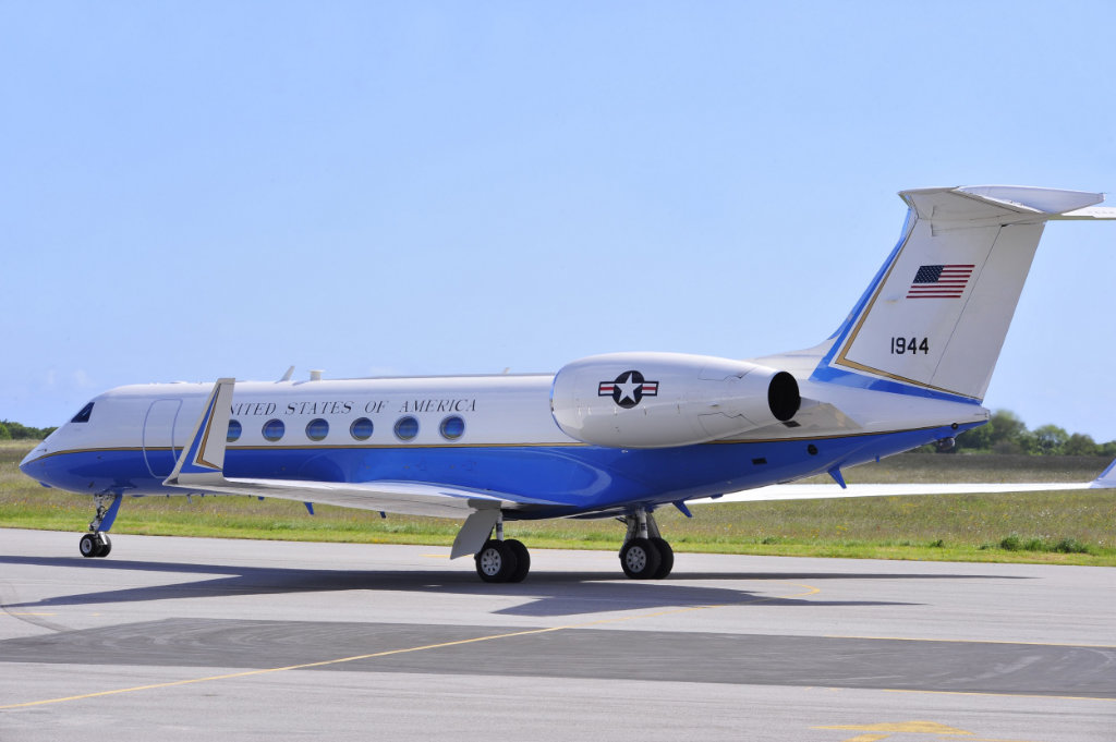 Gulfstream G550, United States of America, Tail Number 1944, at Cherbourg, France, on June 5, 2014 Gulfstream G550, United States of America, Tail Number 1944, at Cherbourg, France, on June 5, 2014